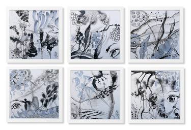 Original Abstract Expressionism Garden Drawings by Veronique Egloff