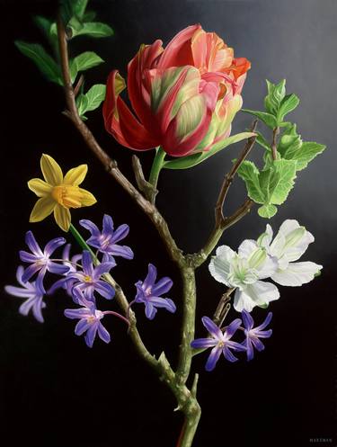 Original Photorealism Floral Paintings by Jean-Paul Marsman