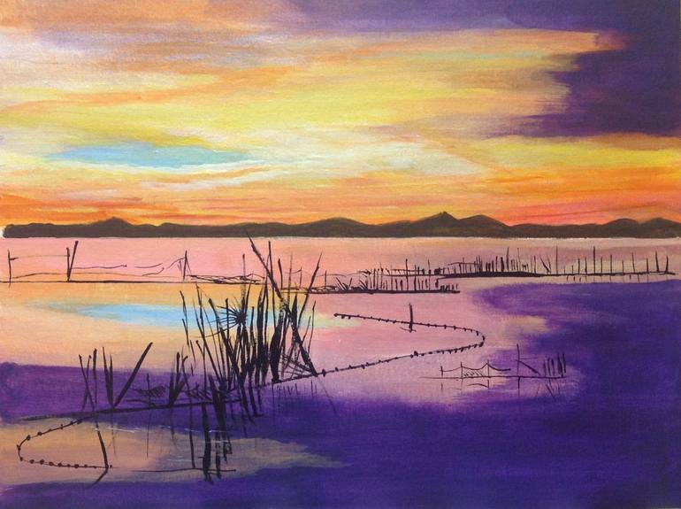 Purple Sunset Painting