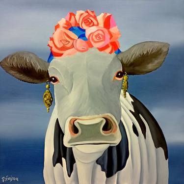 Original Cows Paintings by Trevisan Carlo