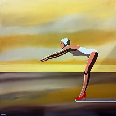 Original Surrealism Sports Paintings by Trevisan Carlo