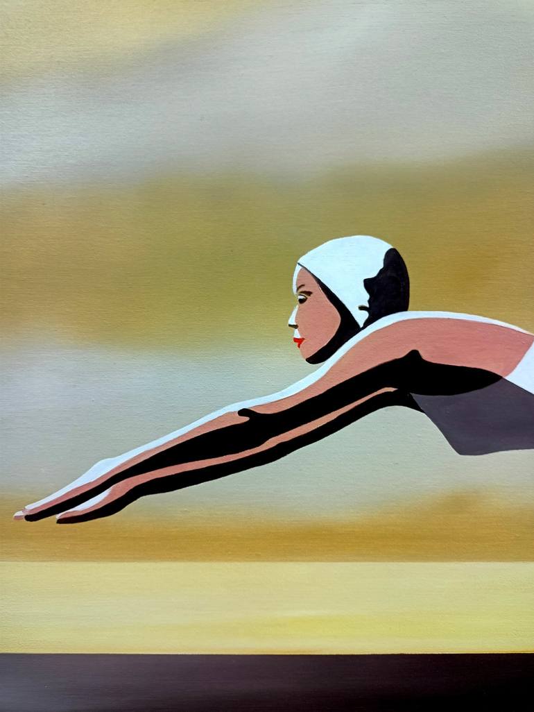 Original Surrealism Sports Painting by Trevisan Carlo