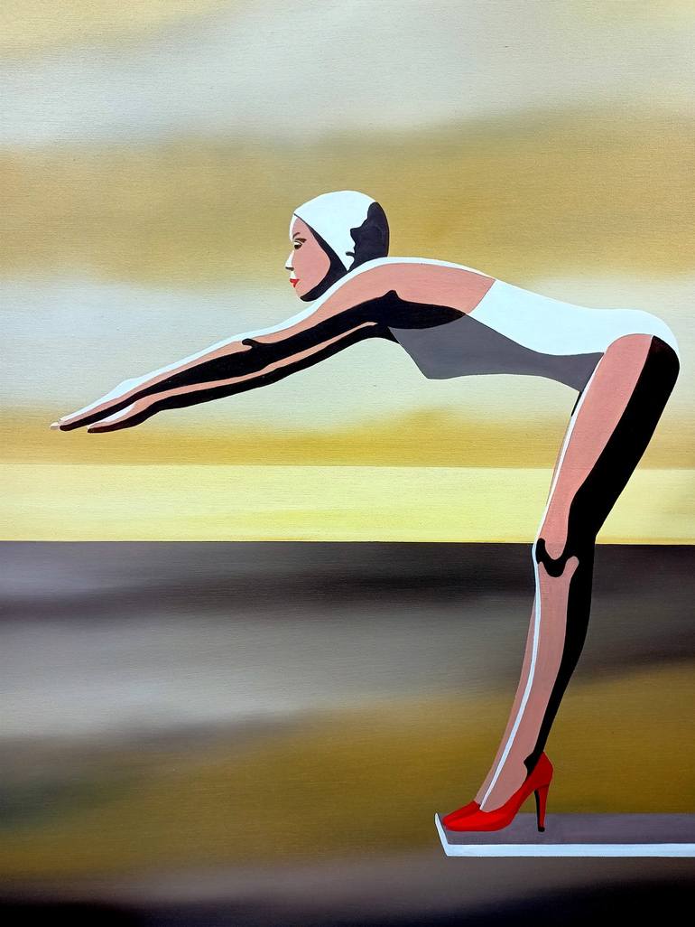 Original Surrealism Sports Painting by Trevisan Carlo