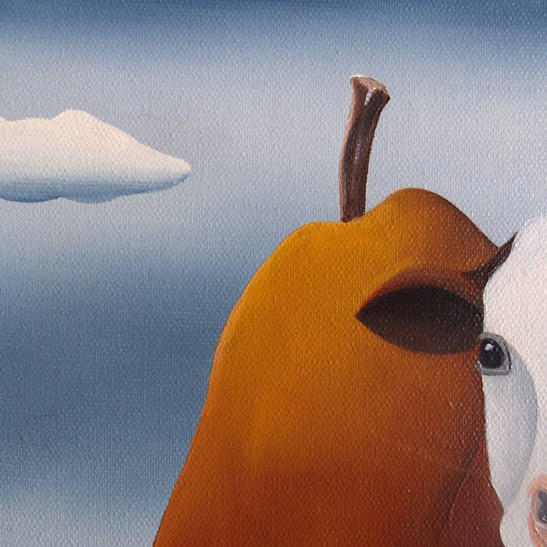 Original Surrealism Cows Painting by Trevisan Carlo