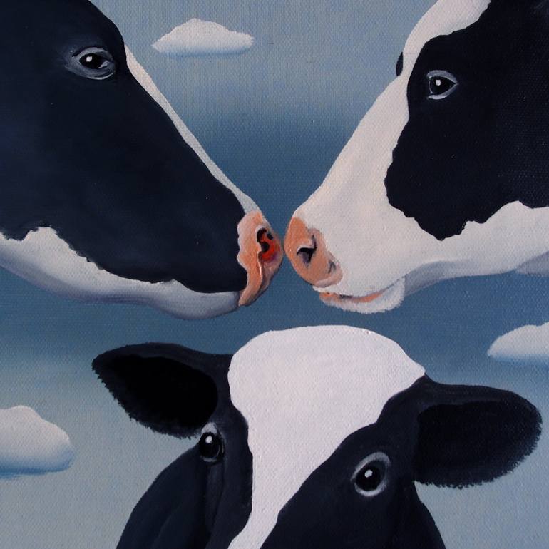 Original Cows Painting by Trevisan Carlo