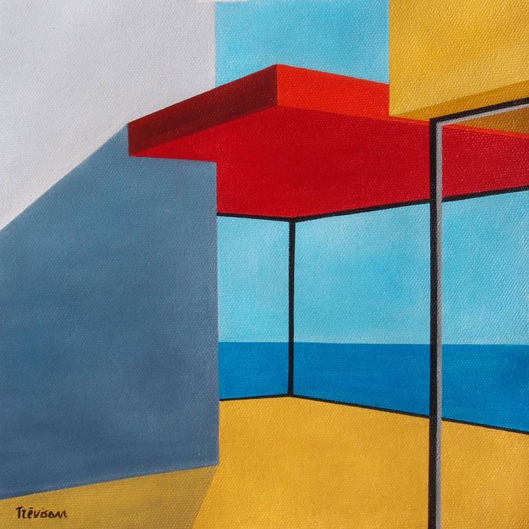 Original Pop Art Architecture Painting by Trevisan Carlo