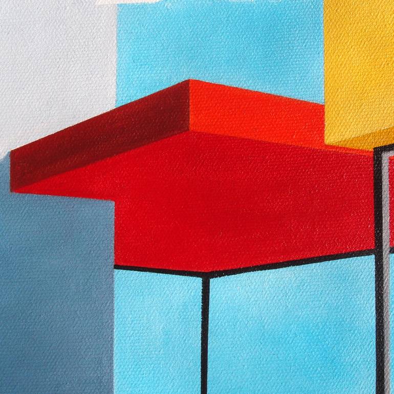 Original Pop Art Architecture Painting by Trevisan Carlo