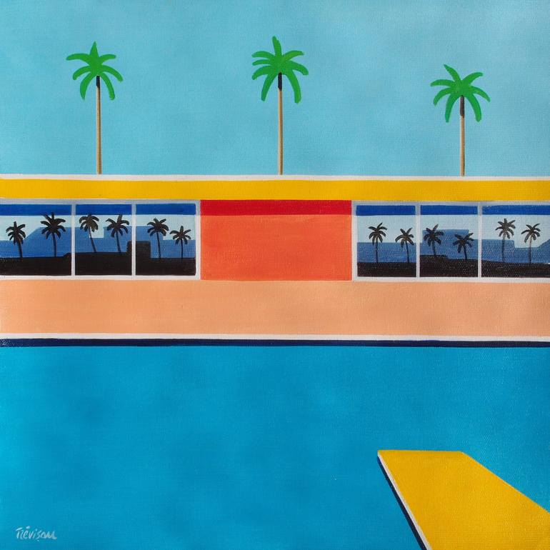 Original Pop Art Architecture Painting by Trevisan Carlo