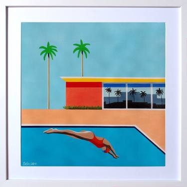 Original Pop Art Architecture Paintings by Trevisan Carlo