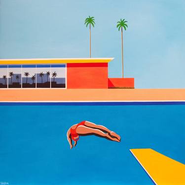 Original Pop Art Architecture Paintings by Trevisan Carlo