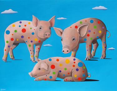 Original Surrealism Animal Paintings by Trevisan Carlo