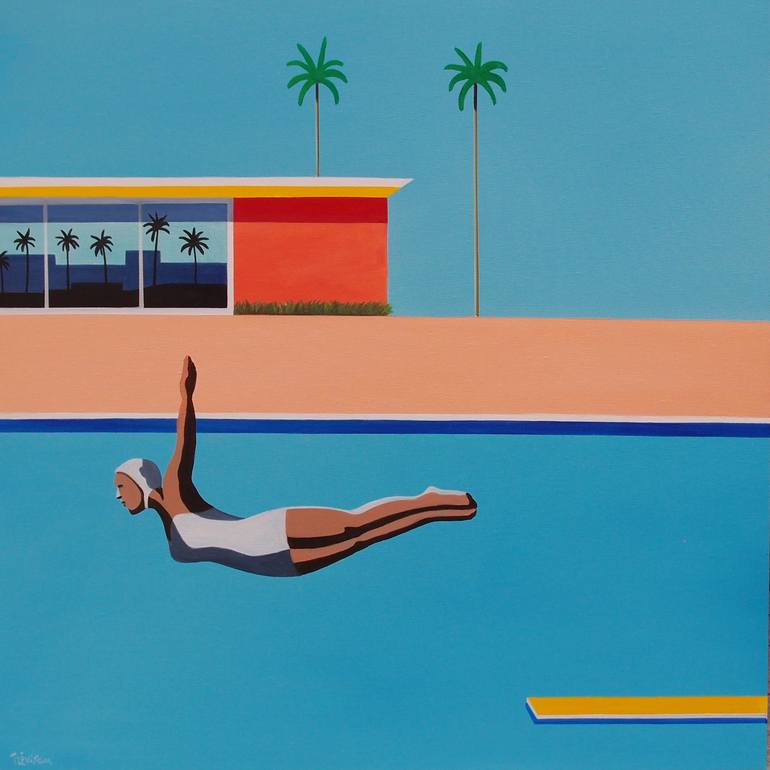 Original Pop Art Architecture Paintings by Trevisan Carlo