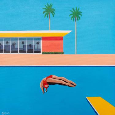 Original Pop Art Architecture Painting by Trevisan Carlo