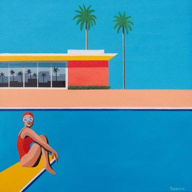 Original Pop Art Architecture Painting by Trevisan Carlo