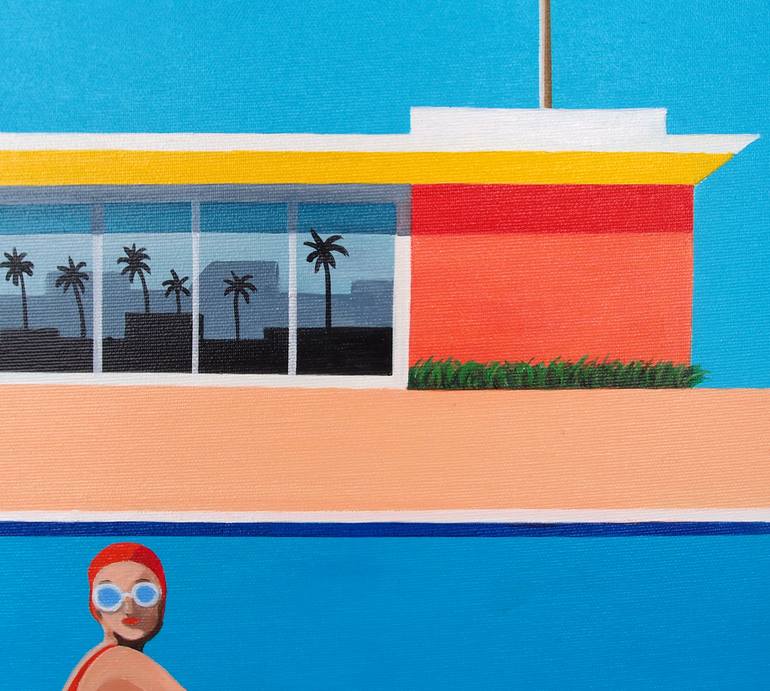 Original Pop Art Architecture Painting by Trevisan Carlo