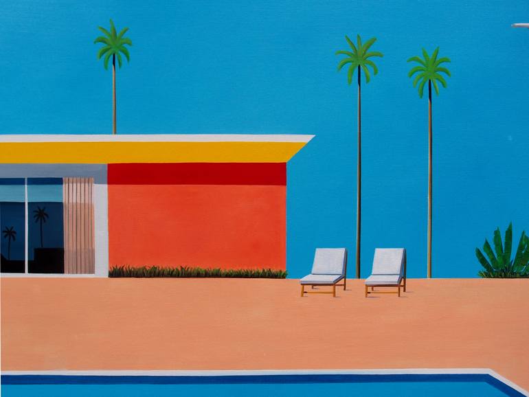 Original Pop Art Architecture Painting by Trevisan Carlo