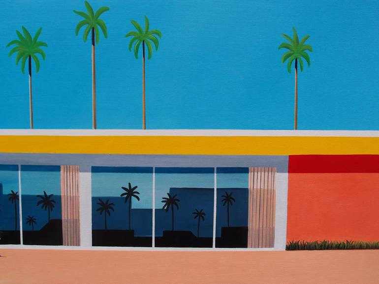 Original Pop Art Architecture Painting by Trevisan Carlo