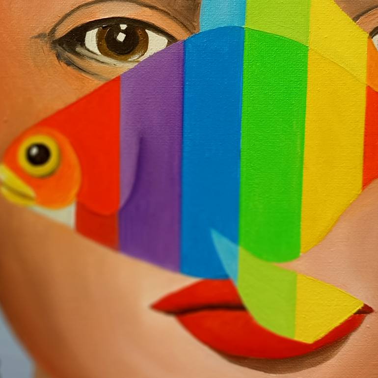 Original Surrealism Women Painting by Trevisan Carlo