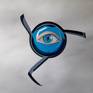 A big eye is at the center of the GOOGLE brand. This painting represents the big brother Google who watches us and enters our lives...