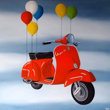 Print of Figurative Motorcycle Paintings by Trevisan Carlo