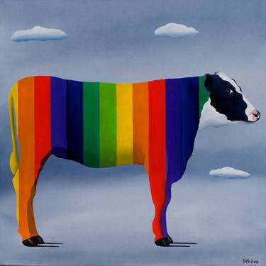 Saatchi Art Artist Trevisan Carlo; Painting, “Rainbow cow” #art