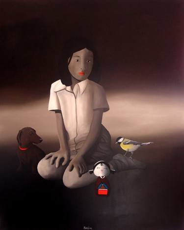 Original Surrealism Children Paintings by Trevisan Carlo