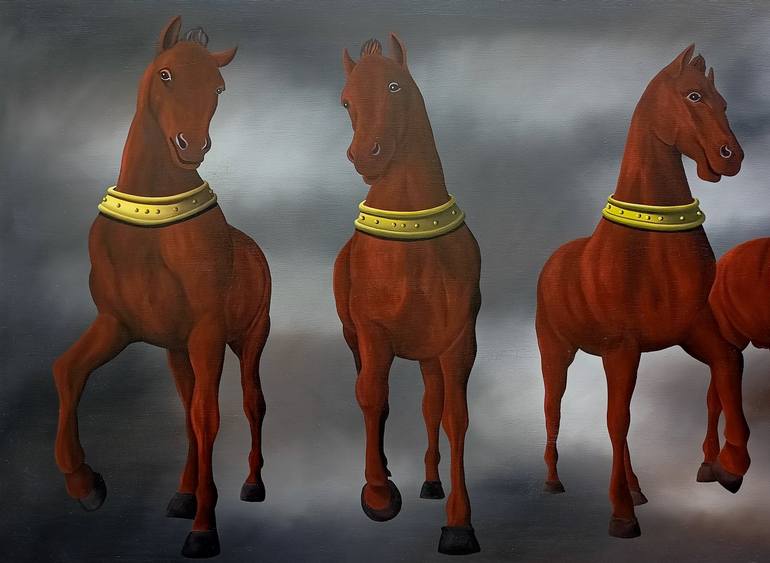 Original Horse Painting by Trevisan Carlo