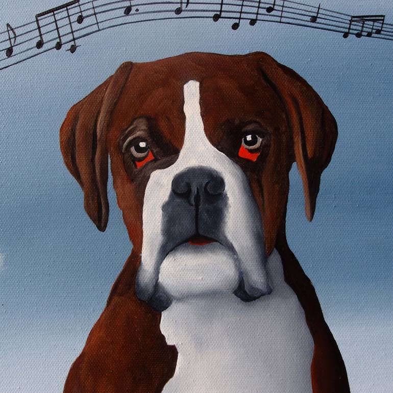 Original Dogs Painting by Trevisan Carlo