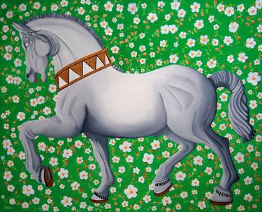 Original Pop Art Horse Paintings by Trevisan Carlo