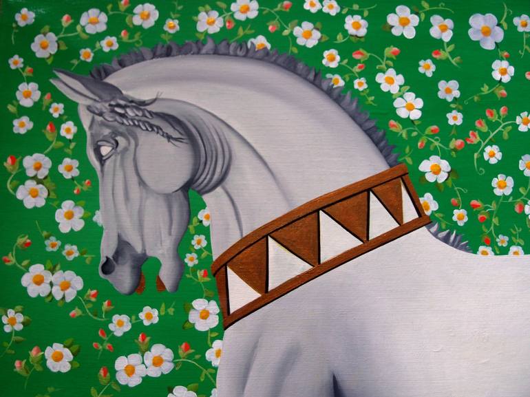 Original Pop Art Horse Painting by Trevisan Carlo