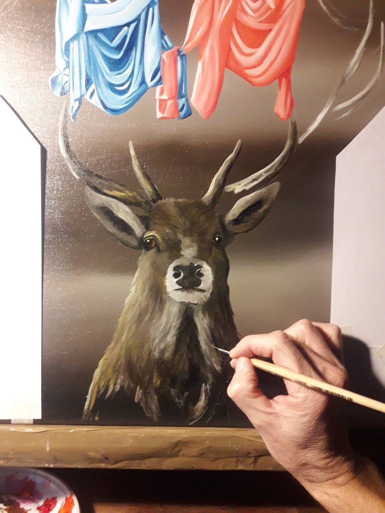 Original Figurative Animal Painting by Trevisan Carlo