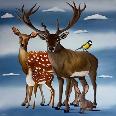Original Surrealism Animal Paintings by Trevisan Carlo