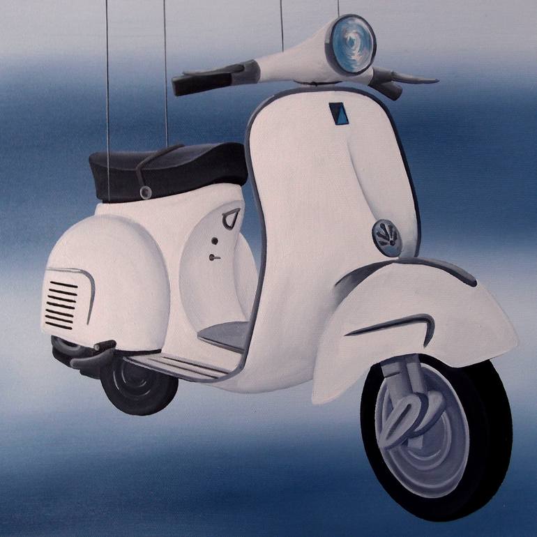 Original Motorbike Painting by Trevisan Carlo