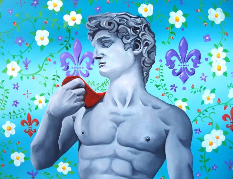 Original Classical mythology Painting by Trevisan Carlo