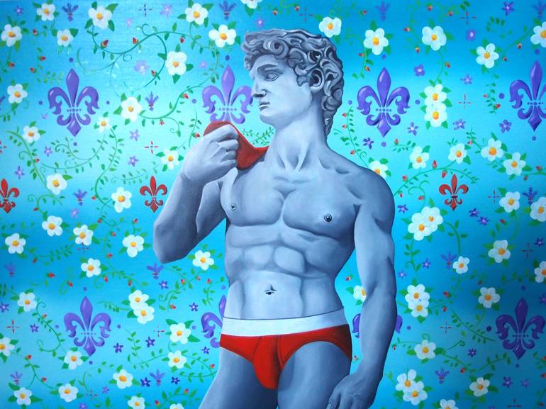 Original Classical mythology Painting by Trevisan Carlo