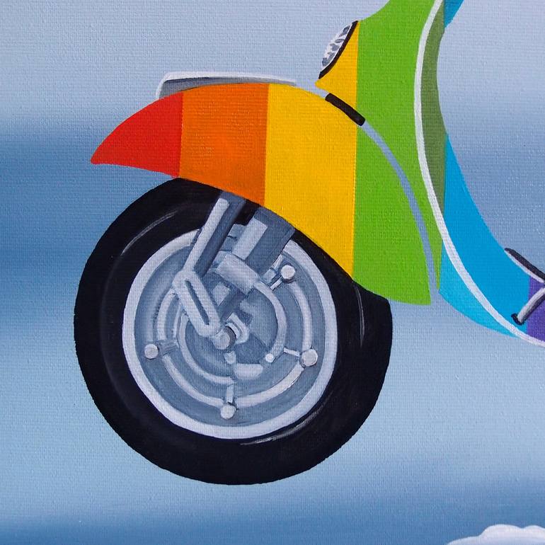Original Surrealism Motorcycle Painting by Trevisan Carlo