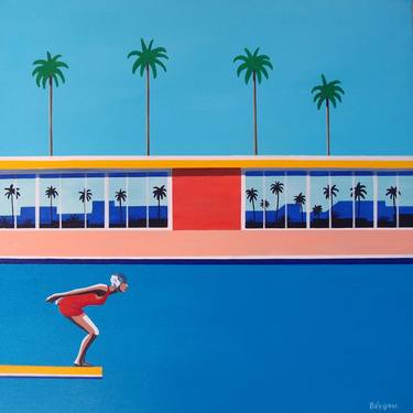 Saatchi Art Artist Trevisan Carlo; Painting, “California night pool” #art