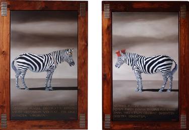 Renaissance Zebras - diptych thumb