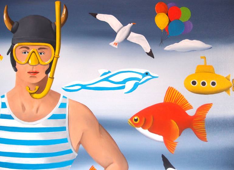 Original Surrealism Fantasy Painting by Trevisan Carlo