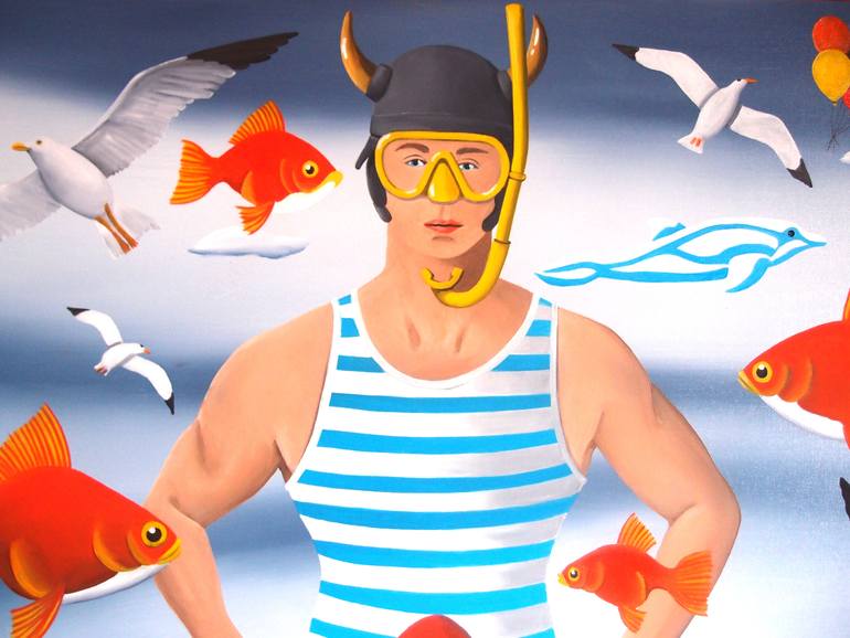 Original Surrealism Fantasy Painting by Trevisan Carlo