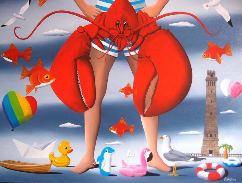 Original Surrealism Fantasy Painting by Trevisan Carlo