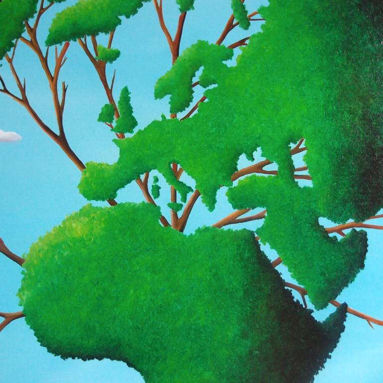Original Surrealism Tree Painting by Trevisan Carlo