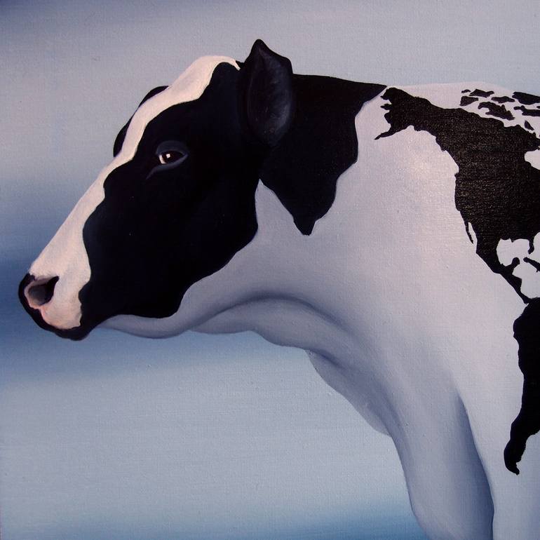 Original Cows Painting by Trevisan Carlo