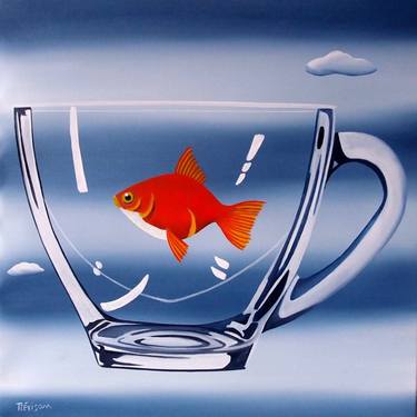 Original Surrealism Fish Paintings by Trevisan Carlo