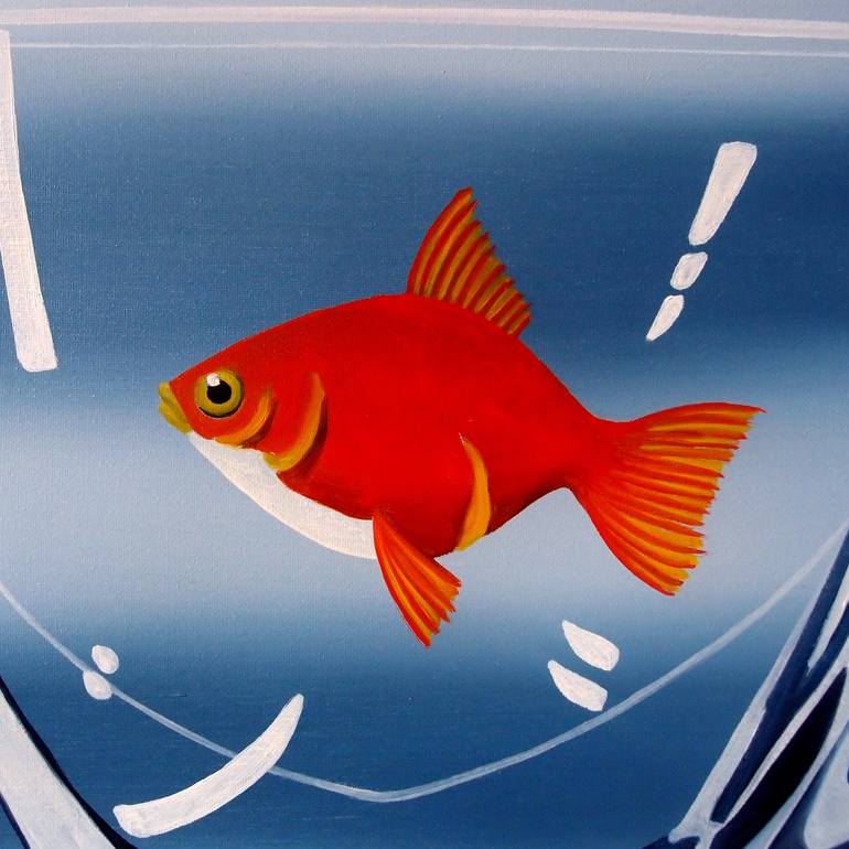 Original Surrealism Fish Painting by Trevisan Carlo