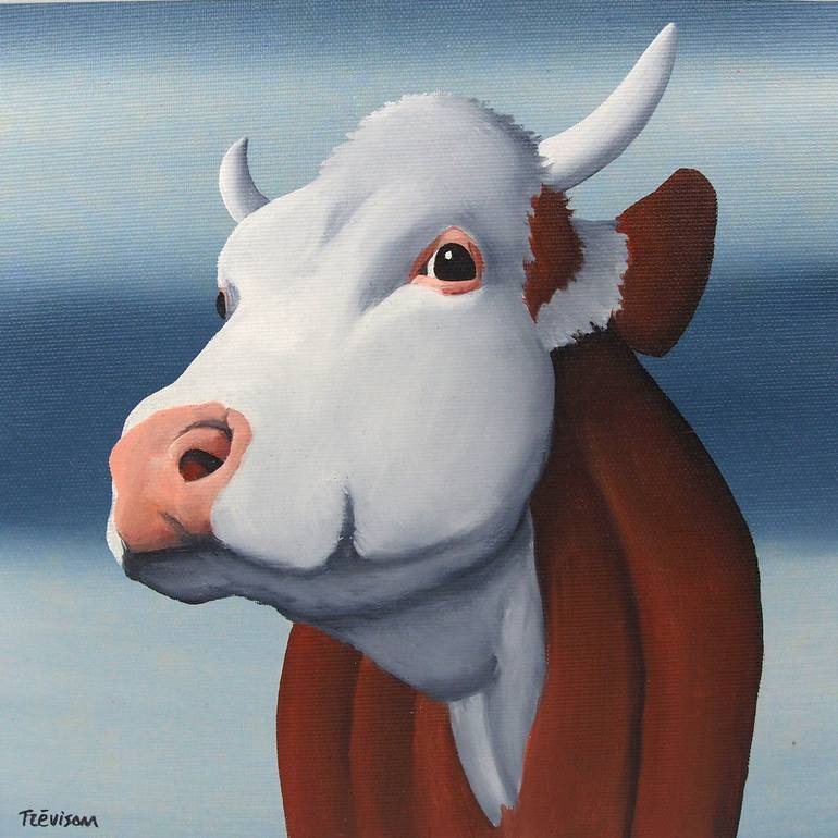 Original Cows Painting by Trevisan Carlo
