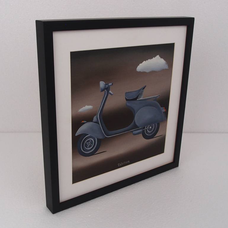 Original Surrealism Motorcycle Painting by Trevisan Carlo