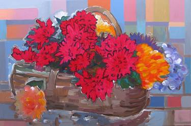 Original Modern Floral Paintings by Hooshang Khorasani