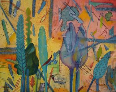 Original Abstract Expressionism Botanic Printmaking by Deborah Pierce Bonnell