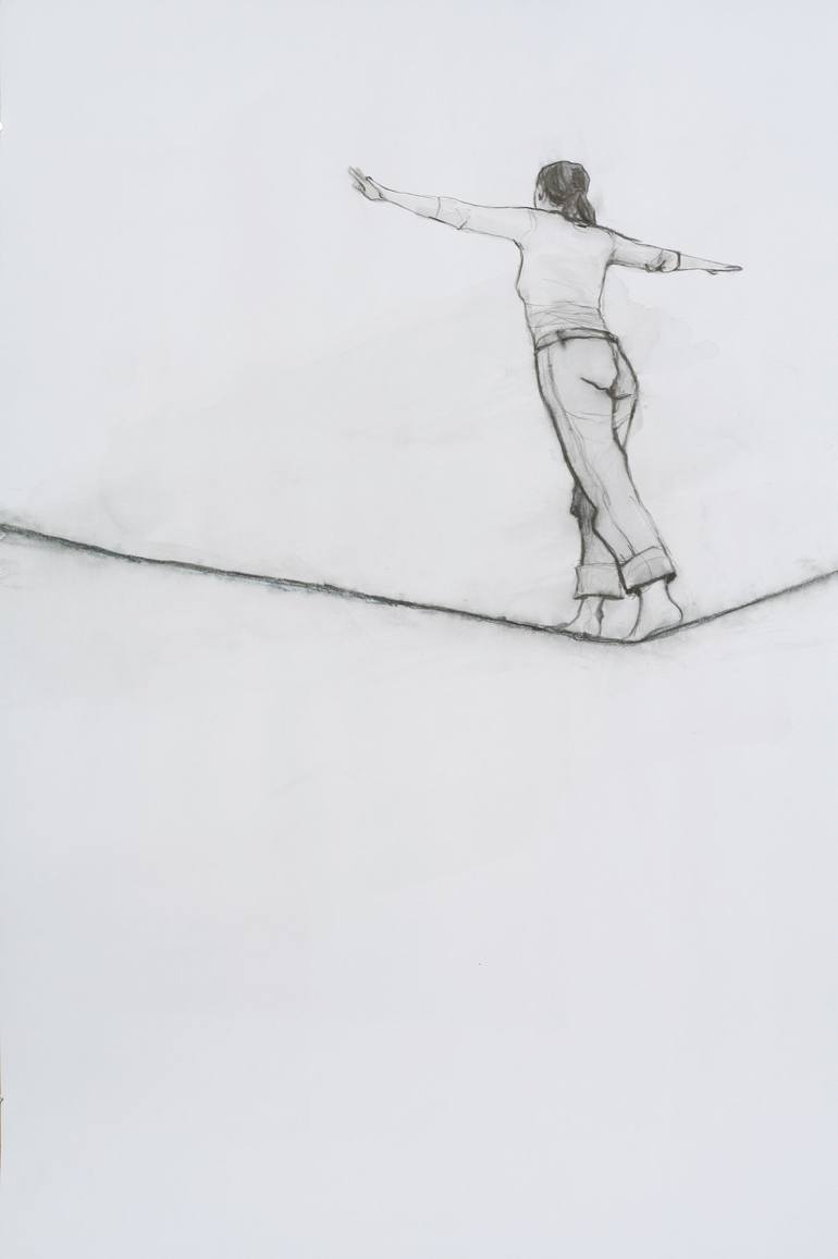 balancing Drawing by Karoline Kroiß Saatchi Art